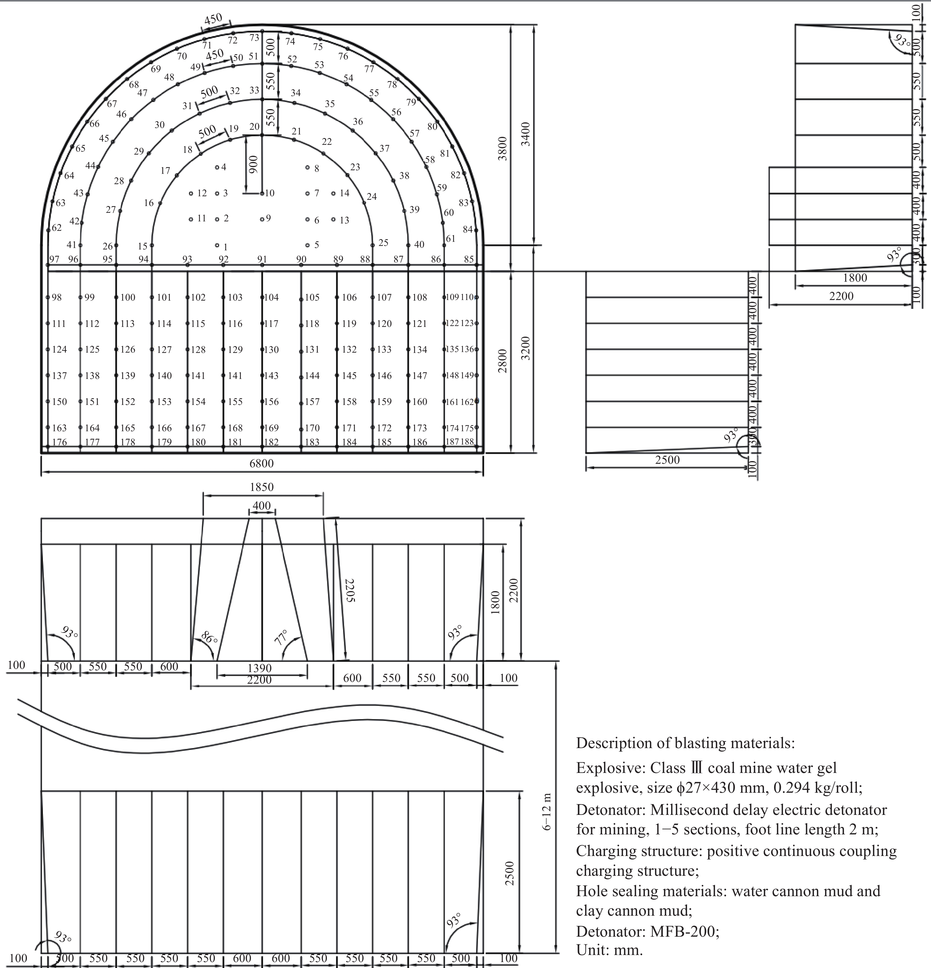 超深400 mm爆破方案图