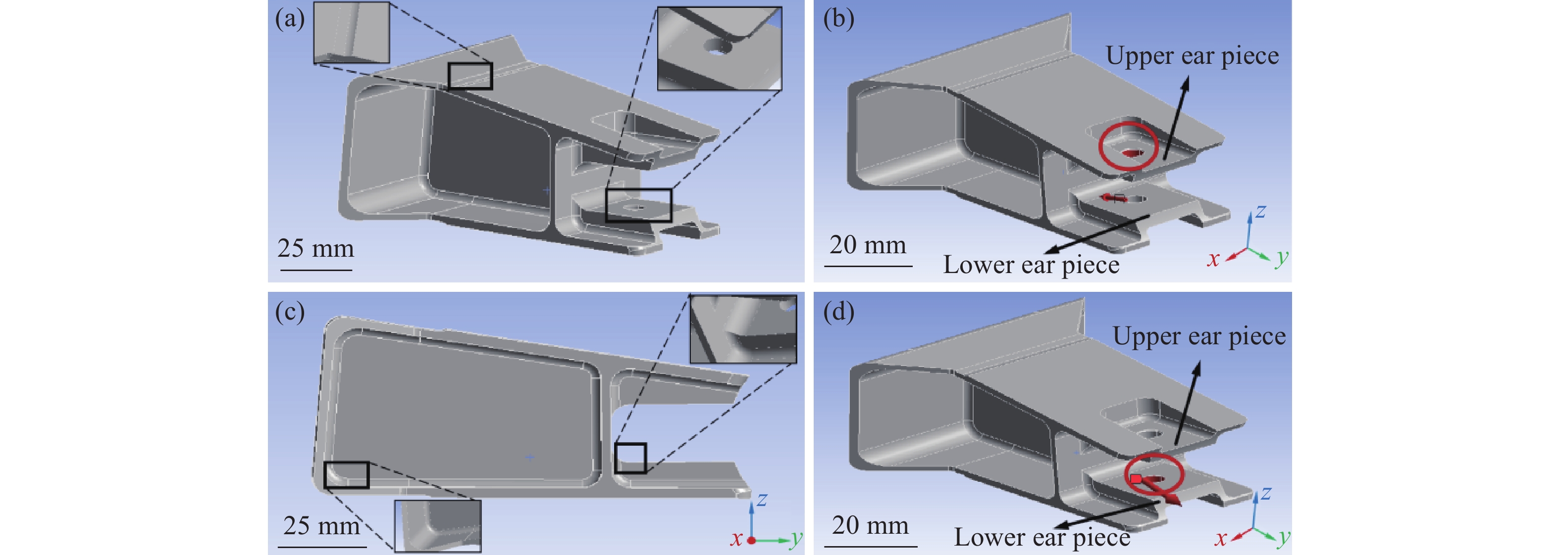 优化后模型在不同工况下的数据统计.(a)最大应力值统计；(b)最大变形量统计